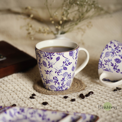 Handpainted Blue Floral Mug