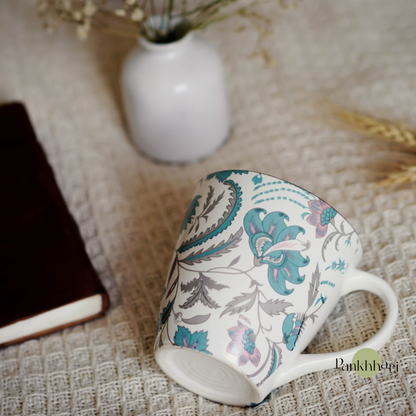 Blue Green Floral Mug