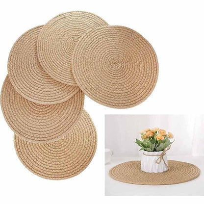 Jute Round Placemat Set of 6 - 35cms