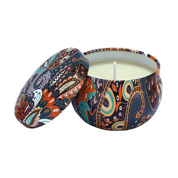 Boho Set of 4 Tin Candles (Multicolour)