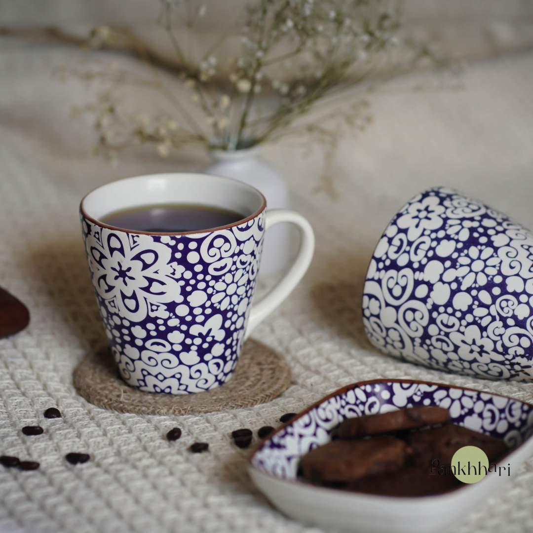 Hand painted Blue Mug