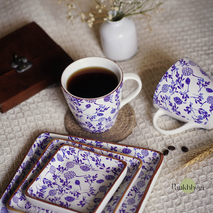 Handpainted Blue Floral Mug