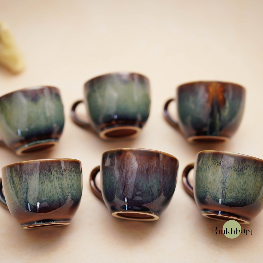 Aurora Glaze Ceramic Cup - Set of 6