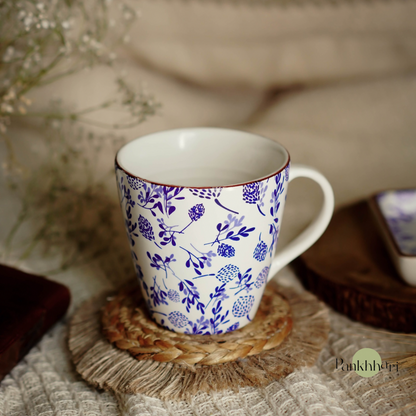 Handpainted Blue Floral Mug