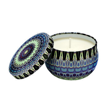 Boho Set of 4 Tin Candles (Multicolour)