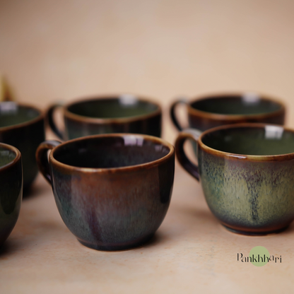 Aurora Glaze Ceramic Cup - Set of 6