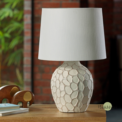 Pebble Pot Wooden Lamp with shade