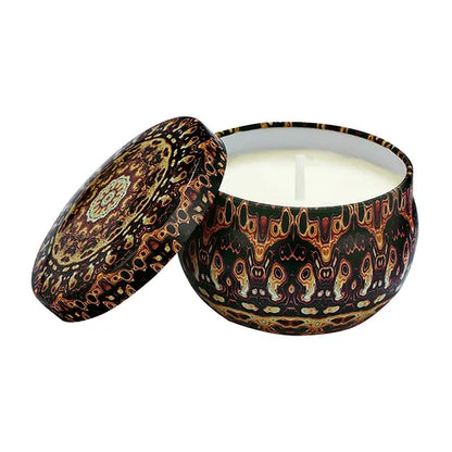 Boho Set of 4 Tin Candles (Multicolour)