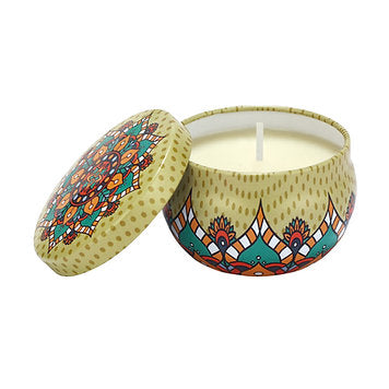 Boho Set of 4 Tin Candles (Multicolour)