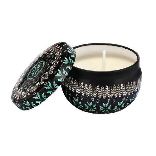 Boho Set of 4 Tin Candles (Multicolour)