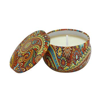 Boho Set of 4 Tin Candles (Multicolour)